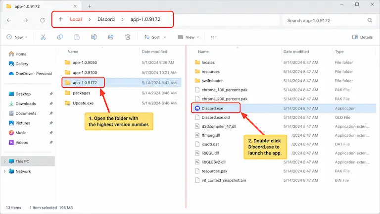 Finding Discord.exe in the localappdata folder